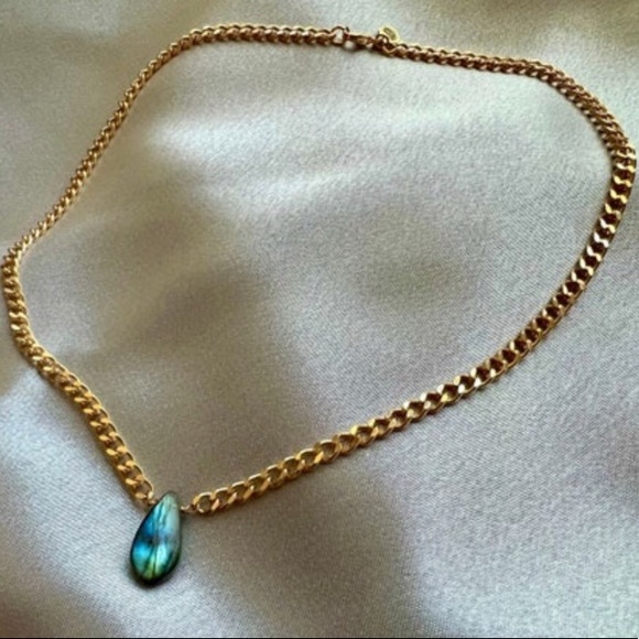 Labradorite Chunky Chain Choker - Picture 3 of 7